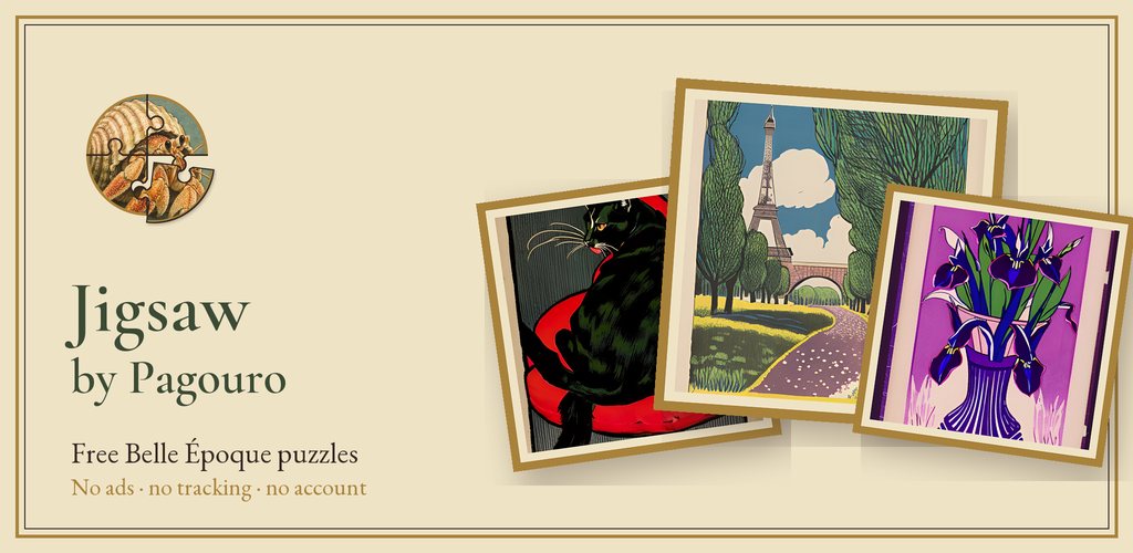 Jigsaw by Pagouro: a Belle Époque poster picture with puzzle pieces